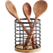 Porta-utensílios de cozinha preto fosco: 13,2 cm x 13,2 cm x 15,2 cm