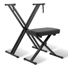STRICH Piano Keyboard Stand Stool Set, Adjustable Double X-Style Portable Stand for 54-88 Key Electric Digital Keyboards Pianos & Piano Bench, Chair,