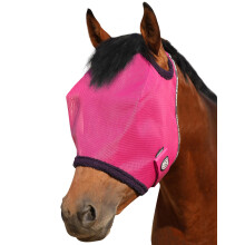 Harrison Howard All Round Mesh Horse Fly Mask UV Protective with Fleece Padded Edging Magenta XL