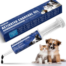 Activated Charcoal Paste for Dogs & Cats 60 cc, Pets First Aid Formula, Pets Charcoal Emergency for Poisoning, Indigestion & Diarrhea, Ready Absorb T