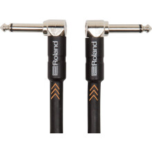 Roland Black Series Patch/Pedal Cable - Patch/Pedal Cable—Right-Angle 1/4-Inch Connectors, 6-Inch/15 Cm - Ric-Bpc