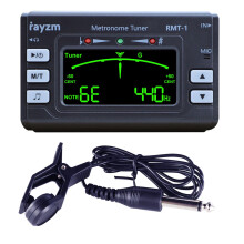 Rayzm Metronome Tuner (Metro-tuner) with 3.5mm Earphone Jack for Musical Instruments |Chromatic Tuner, Optional Mic/Clip-on/Line-in Tuning, Flat tuni