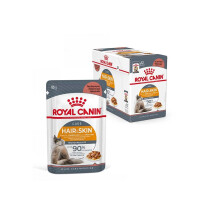 ROYAL CANIN Hair & Skin Care In Gravy Adult Wet Cat Food 85g (Pack of 12)