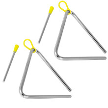 TIGER TRI7-2-MT 15CM (6") Heavy-Duty Steel Triangle Instrument, Complete with Rubberised Handle and Beater, Ideal for Early Development of Rhythm and