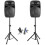 Vonyx VPS152A 15-Inch Active DJ PA Speakers, Bluetooth, LED, Mic 1