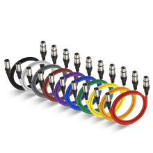 NUOSIYA XLR Cable 1m - 10 Colors Balanced Microphone Cable, 3-Pin Male to Female Extender Cord for Studio Recorder, Mic, Mixer, Speaker System, Phant