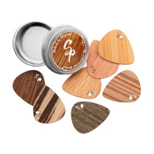 Stickpick | Set of 7 flexible guitar picks made of real wood | For electric, acoustic and bass guitars in different strengths | In aluminum can | Sus