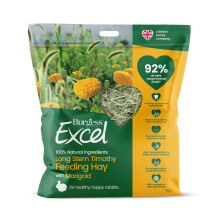 Burgess Excel Long Stem Timothy Feeding Hay with Marigold, 1kg – Marigold Feeding Hay for Rabbits – Dust Extracted