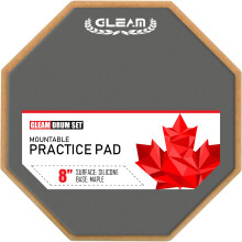 GLEAM Drum Practice Pad - 8 inch Silicone Surface High Density Compressed Wood F