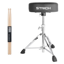 STRICH Drum Throne, Height-Adjustable Padded Drum Throne, Sturdy Rotatable Guita