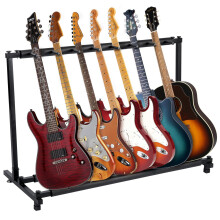 Holdfiturn 7 Holder Guitar Stand Guitar Rack Multiple Guitar Display Rack Folding Acoustic Guitar Stand Rack Foldable, Portable Floor Guitar Rack for