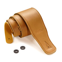 Dat Strap Leather Guitar Strap | Light Brown | for Electric, Acoustic, Bass, and Classical Guitar | 3 Inches Wide | Padded for Extra Comfort | Includ