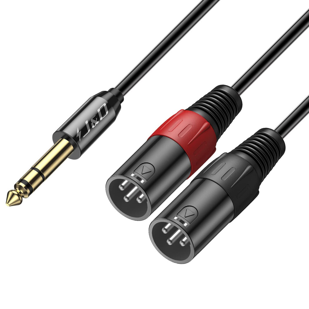 J&D Trs 6.35Mm (1/4 Inch) To Dual Xlr Y Splitter Cable, Pvc Shelled 2