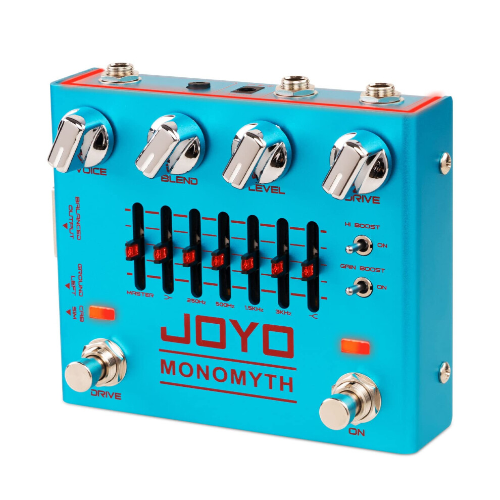 Joyo Bass Preamp & Di Guitar Pedal, 6-Band Graphic Eq With Blend/Voice