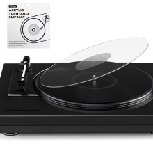 Facmogu 3mm Acrylic Turntable Mat, 12" Clear Vinyl Record Platter Slipmat for LP Record Players, Vinyl Slip Mats for Turntables Antistatic Tighter &