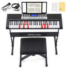 61 Key Piano Keyboard, Electric Keyboard Piano with Light-Up Keys, 255 Tones/Rhy