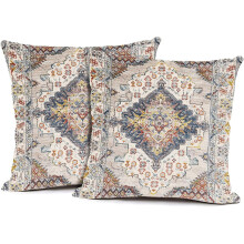 Boho hørpudebetræk 16x16 tommer, 2-pak