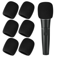 6 PCS Black Microphone Foam Cover, Mic Cover for Microphones