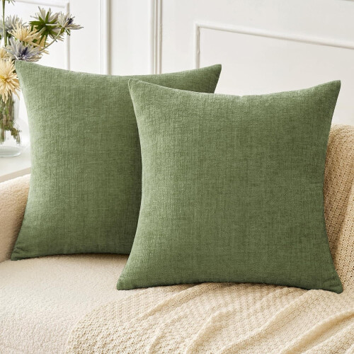 Chenille kussenhoezen 18x18 inch, set van 2