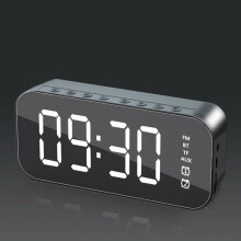 Despertador digital com visor LED grande e Bluetooth