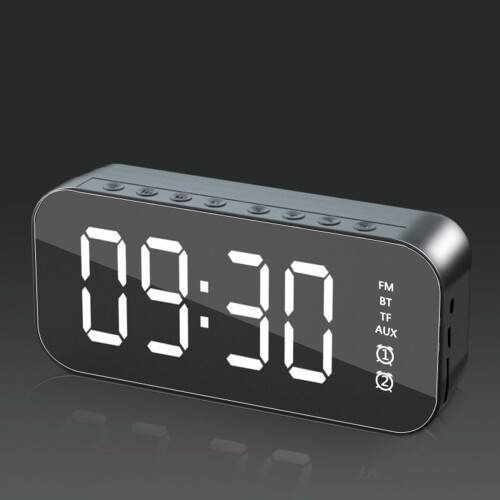 Despertador digital com visor LED grande e Bluetooth