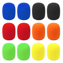 SYEYCW 12 Pcs Microphone Foam Covers, Colorful Handheld Reusable Foam Mic Cover, Shakeproof Blocks Out Plosives Mic Filter, for Most Handheld Microph