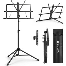 CAHAYA Portable Sheet Music Stand - Dual Use Desktop/Floor Music Stand Weighing Only 650g Book Holder Folding with Carrying Bag and Clip for Band Reh