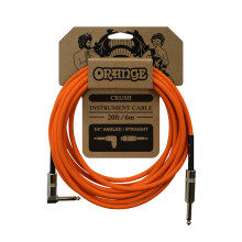 Orange Crush 6m Guitar Cable, 20ft Instrument Cable for Bass, Acoustic & Electric Guitar, 6.35mm, 1/4 Inch Angled Jack Lead