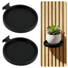 Meetory Plant Holder for Acoustic Panels - 2 Pack No Drilling Floating Plant Pot Trays Wall Storage Acoustic Panel Accessories for Bedroom, Living Ro