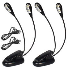 2Pcs Music Stand LED Light, Music Stand Light Clip-On, with 2 Flexible Gooseneck Arms, with USB Cable, 360 Degree Adjustable Clip, Suitable for Piano