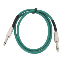 Cavo per chitarra verde da 1 m, diametro 1/4 di pollice, con riduzione del rumore, per chitarra elettrica, con guaina in PVC resistente e fa