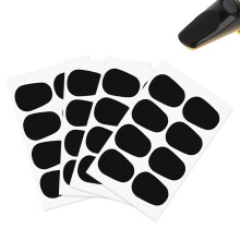 32 Pieces Saxophone Mouthpiece Pads 0.8mm, Mouthpiece Cushions Self-Adhesive Rubber for Alto Tenor Saxophone Clarinet Mouthpiece Protectors, Black Pa