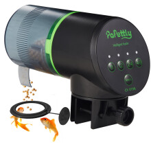 Papettly Automatic Fish Feeder for Aquarium - Battery Operated AutoFish Feeder Dispenser with Lid, Moisture-Proof Auto Fish Feeder with Timer, 2 AAA