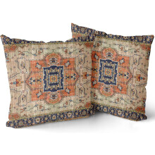 Aztekisk terrakotta boho pudebetræk 18x18 tommer sæt med 2