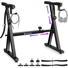 CAHAYA Z-Frame Heavy Duty Keyboard Stand - Adjustable Width & Height Fit 66 76 88 Keys Digital Piano with 2 Headphone Hooks Model CY00366-1