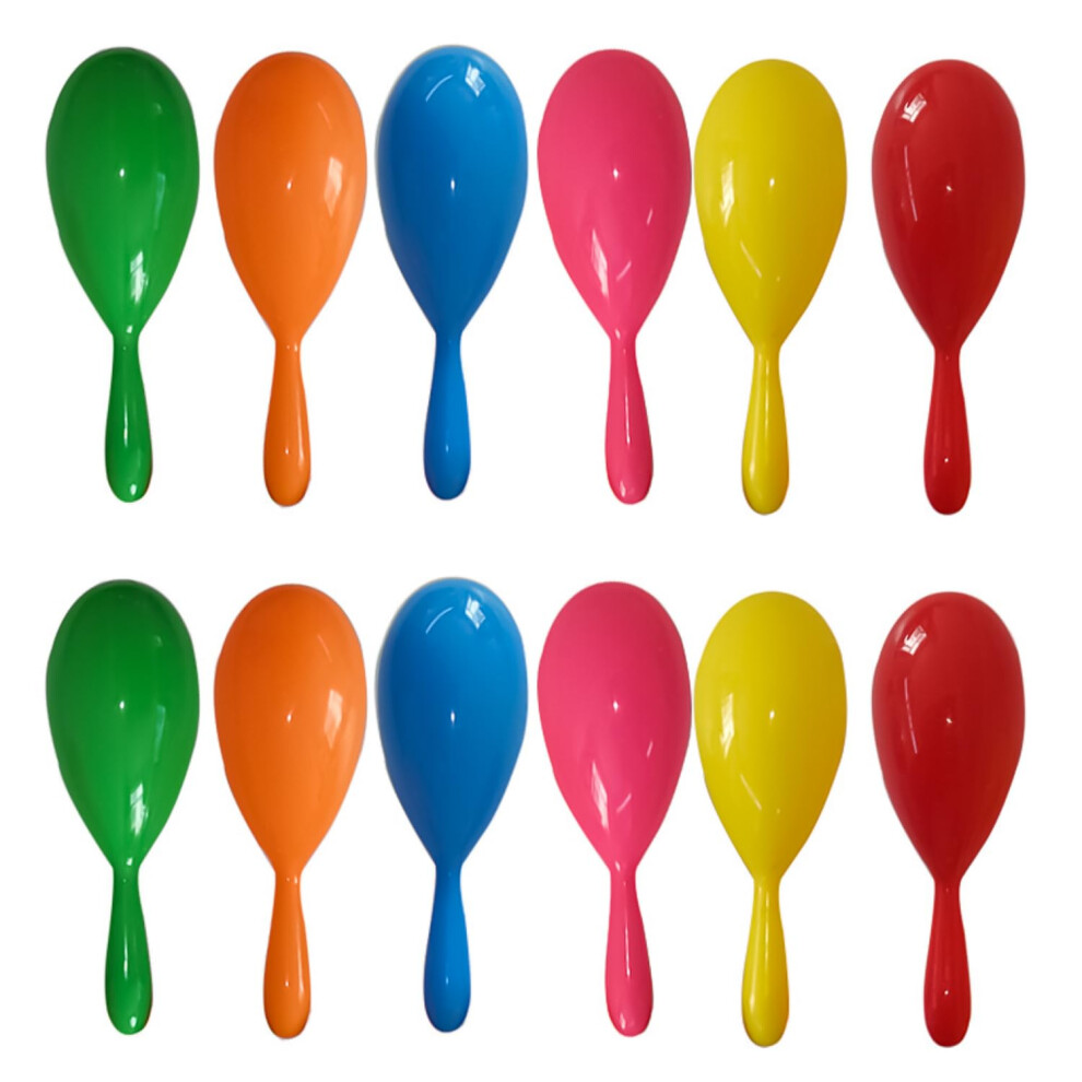 Aovna 12Pcs Maracas Shakers Plastic Musical Egg Shakers Mexican Fiesta