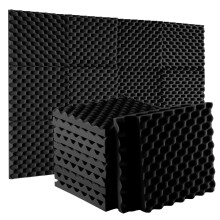 Acoustic Sound Proofing Foam Panels: 12 Pack Acoustic Foam Panels with Double Sided Tape - 1"X12"X12" Fireproof Sound Proofing Panels for Wall Record