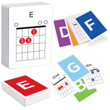 Guitar Chord Flashcards - 56Pcs Acoustic & Electric Guitar Learning Cheat Sheets - Learn Essential Chords Quickly & Easily | Perfect for Beginners an