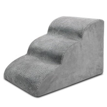 Dog Steps for Bed, Sofa, High Density Foam Dog Stairs with Detachable Cover & Non Slip Bottom Gentle Slope for Puppies, Senior Dogs & Cats (3-Steps)