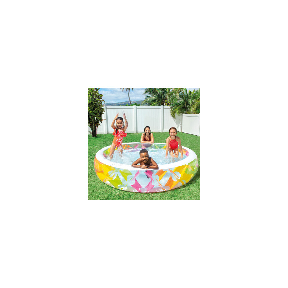 Intex Swim Centre Round Pinwheel Inflatable Pool - 56Cm X 229Cm X 229Cm