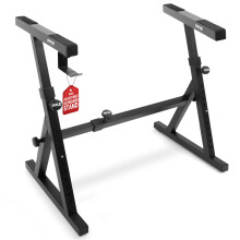 Heavy Duty Folding Keyboard Stand - Sturdy Reinforced Z Design w/Adjustable Width & Height, Foam Padded Arms, Digital Piano Stand, Fits 54-88 Key Ele