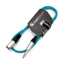 VisioSound Male XLR to 6.35mm Stereo TRS Jack Lead/Balanced Signal/Audio Speaker Cable 1m Green