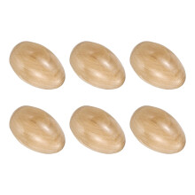 sourcing map 6 Pcs Wood Egg Shaker Wood Musical Eggs Hand Percussion Shaker Wooden Hand Percussion Instrument for DIY Painting Music Learning Easter