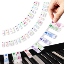 Piano Notes Overlay 61 Keyboard Strip, Azymi Removable Piano Key Labels 61 Key for Beginner, Multi-Color Large Letters Silicone Music Guide for Kids