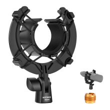 NEEWER Microphone Shock Mount, Mic Holder for Stand & Boom Arm with Elastic Ropes & 3/8" to 5/8" Screw Adapter, Fits Mics of 1.8" to 2" (46 to 50mm)