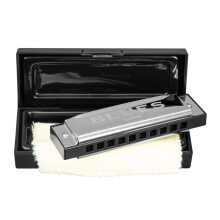 Cascha Blues Harmonica C-Major beginners and advanced - High-quality 10-hole diatonic harmonica excellent sound - With high-quality brass reeds - pra