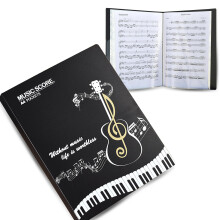Sheet Music Folder (1 Pack), 40 Sleeves Display 80 Pages Spiral Binder Organizer for Music Stand, Sheet Music Holder for Guitar, Piano, Violin, Cello