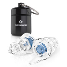 Senner MusicPro Soft | Ear Protection for Concerts, Music, Disco, Festivals - Extra Soft Earplugs, Blue/Transparent - with Aluminum Case