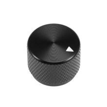 sourcing map 20x15.5mm Aluminium Alloy Potentiometer Volume Control Rotary Knob Knurled Shaft Hole Black,for 6mm Diameter Shaft Guitar Volume Knob.