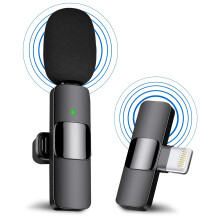 Professional Wireless Lavalier Microphone for iPhone iPad, Wireless Clip-on Microphone, Plug-Play Lapel Mic for Video Recording Podcast Vlogging Yout